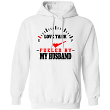 Load image into Gallery viewer, LOVE TANK FUELED BY MY HUSBAND HOODIE