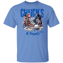 Load image into Gallery viewer, CHUCKS AND PEARLS RED WHITE BLUE T SHIRT