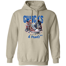 Load image into Gallery viewer, CHUCKS AND PEARLS RED WHITE BLUE G185 Pullover Hoodie