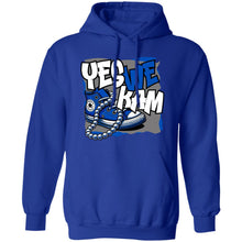 Load image into Gallery viewer, YES WE KAM BLUE YES WE KAM BLUE n WHITE HOODIE