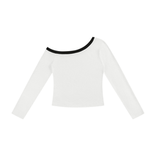 Load image into Gallery viewer, Women’s Color Block Off-the-Shoulder T-Shirt
