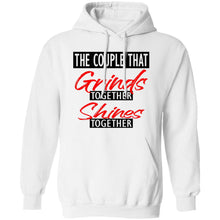 Load image into Gallery viewer, THE COUPLE THAT GRINDS TOGETHER SHINES TOGETHER HOODIE
