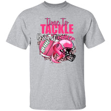 Load image into Gallery viewer, TIME TO TACKLE BREAST CANCER PINK N GREEN LACED FOOTBALL
