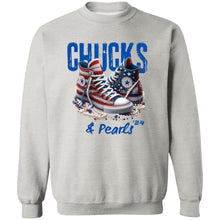 Load image into Gallery viewer, CHUCKS AND PEARLS RED WHITE BLUE  SWEATSHIRT
