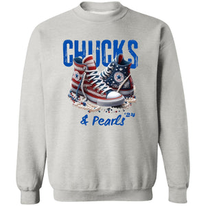 CHUCKS AND PEARLS RED WHITE BLUE  SWEATSHIRT