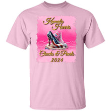 Load image into Gallery viewer, KamalaPink chuck n high heel KAMALA CHUCKS N USA HIGH HEEL T-SHIRT
