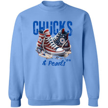 Load image into Gallery viewer, CHUCKS AND PEARLS RED WHITE BLUE  SWEATSHIRT
