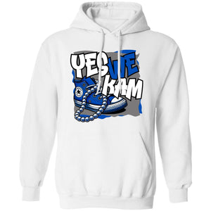 YES WE KAM BLUE YES WE KAM BLUE n WHITE HOODIE