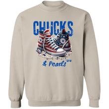 Load image into Gallery viewer, CHUCKS AND PEARLS RED WHITE BLUE  SWEATSHIRT
