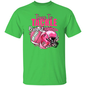 TIME TO TACKLE BREAST CANCER PINK N GREEN LACED FOOTBALL