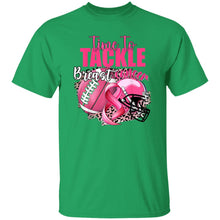 Load image into Gallery viewer, TIME TO TACKLE BREAST CANCER PINK N GREEN LACED FOOTBALL
