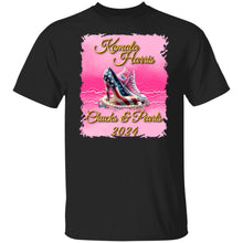 Load image into Gallery viewer, KamalaPink chuck n high heel KAMALA CHUCKS N USA HIGH HEEL T-SHIRT
