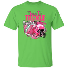 Load image into Gallery viewer, TIME TO TACKLE BREAST CANCER PINK N GREEN LACED FOOTBALL
