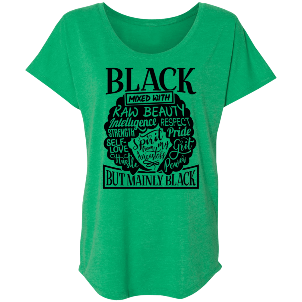 Black Mixed Dolman Sleeve