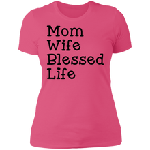 Load image into Gallery viewer, Mom Wife Blessed Life Boyfriend Tee
