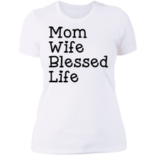 Load image into Gallery viewer, Mom Wife Blessed Life Boyfriend Tee

