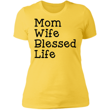 Load image into Gallery viewer, Mom Wife Blessed Life Boyfriend Tee
