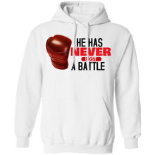 Load image into Gallery viewer, He Has Never Lost A Battle Hoodie
