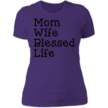 Load image into Gallery viewer, Mom Wife Blessed Life Boyfriend Tee
