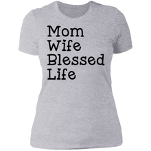 Load image into Gallery viewer, Mom Wife Blessed Life Boyfriend Tee

