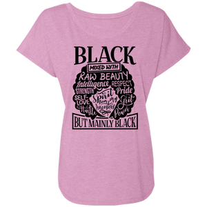 Black Mixed Dolman Sleeve